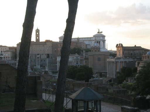 roman forum at dusk