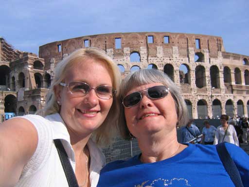 me and mom at the colosseo